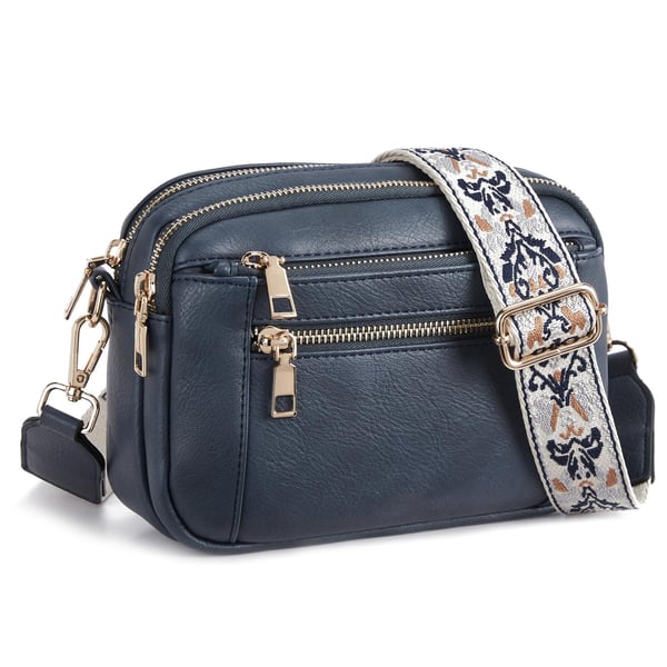 Dames Kunstleer Crossbody Tas | Compact Zwarte Handtas met Verstelbare Schouderband 8