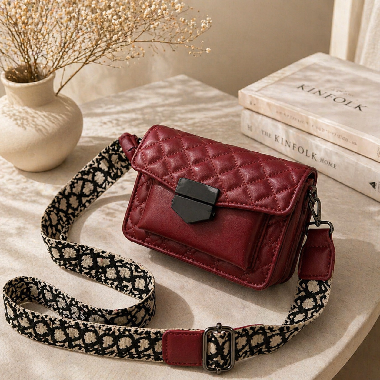 Dames Kunstleer Crossbody Tas | Zwarte Gewatteerde Schoudertas met Ruim Interieur 3