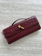 Dames Kunstleer Gevlochten Schoudertas | Elegante Luxe Clutch met Gouden Accenten 8