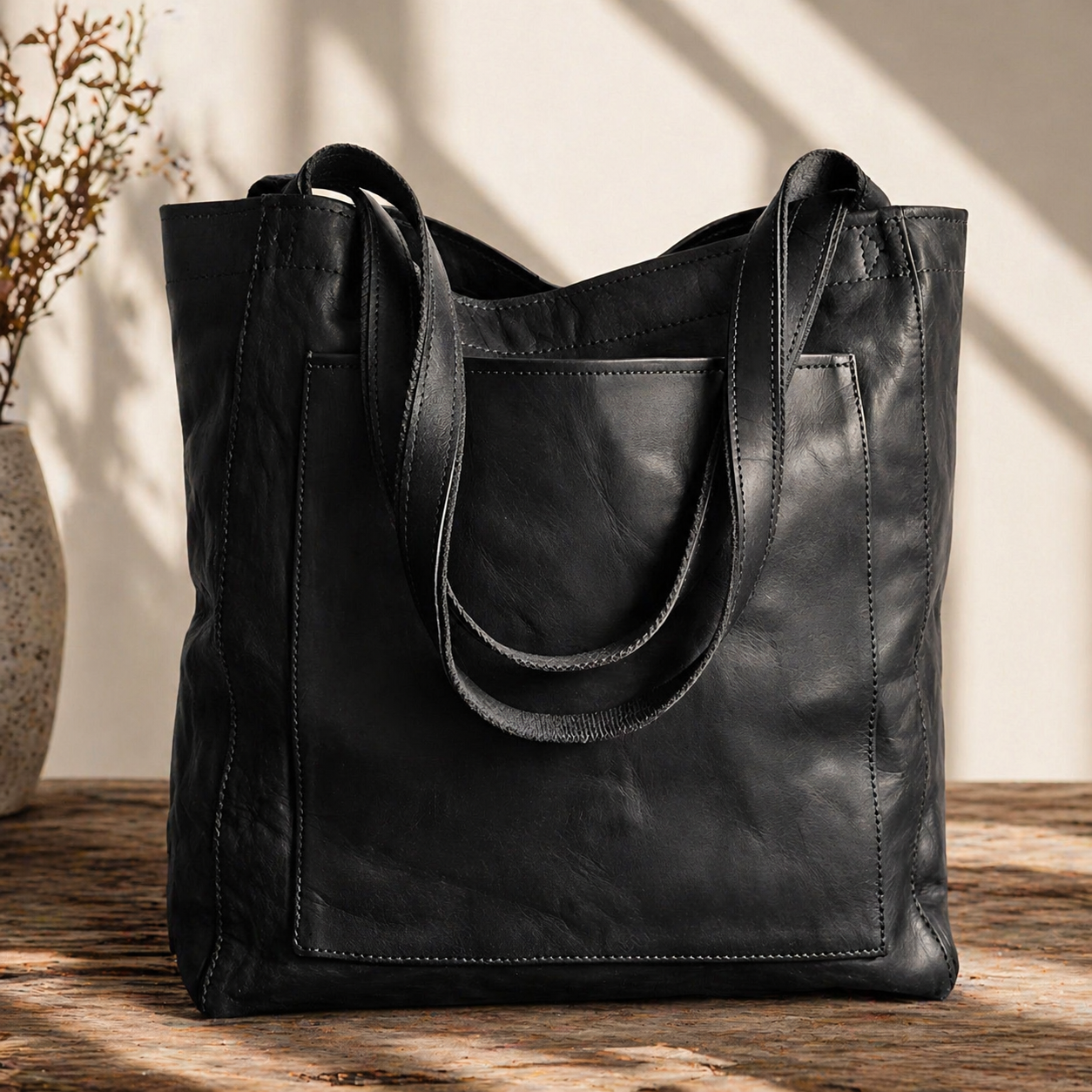 Dames Leren Schoudertas | Handgemaakte Vintage Handtas | Ruim en Stijlvol 5