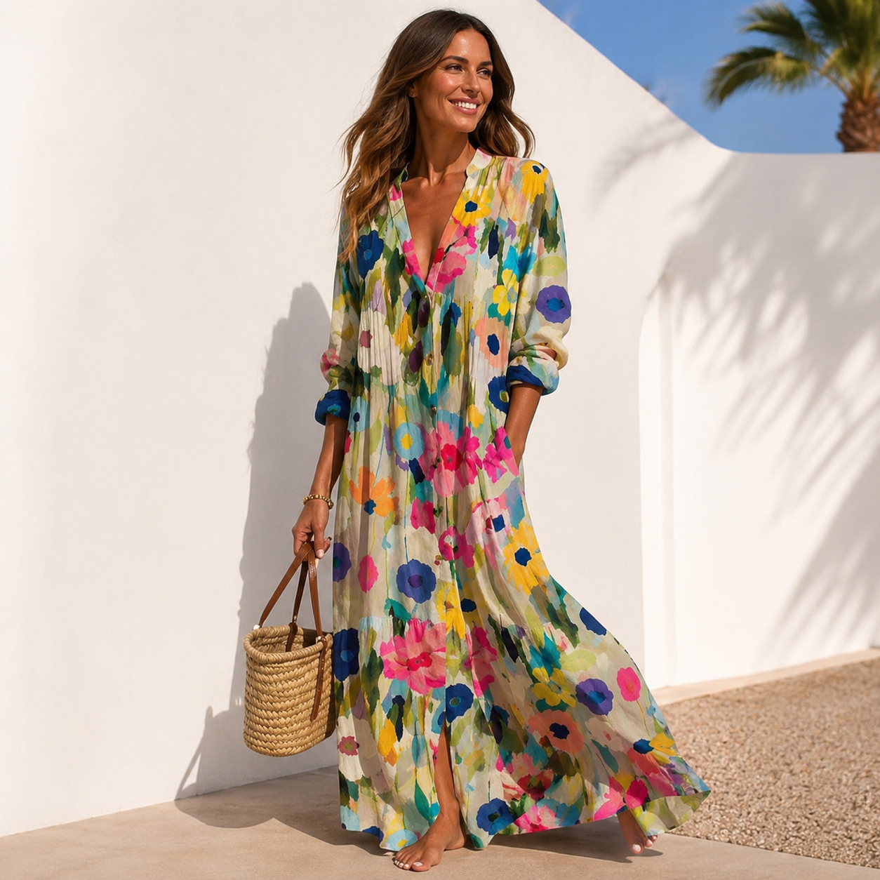Dames Lichte Stof Jurk | Elegante Bohemian Zomerjurk 0