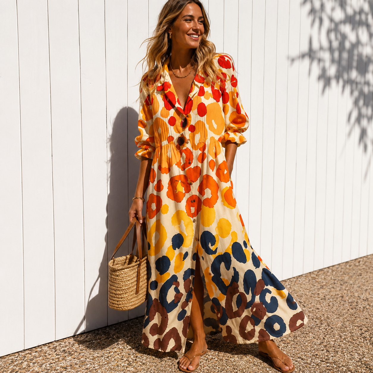 Dames Lichte Stof Jurk | Elegante Bohemian Zomerjurk 1