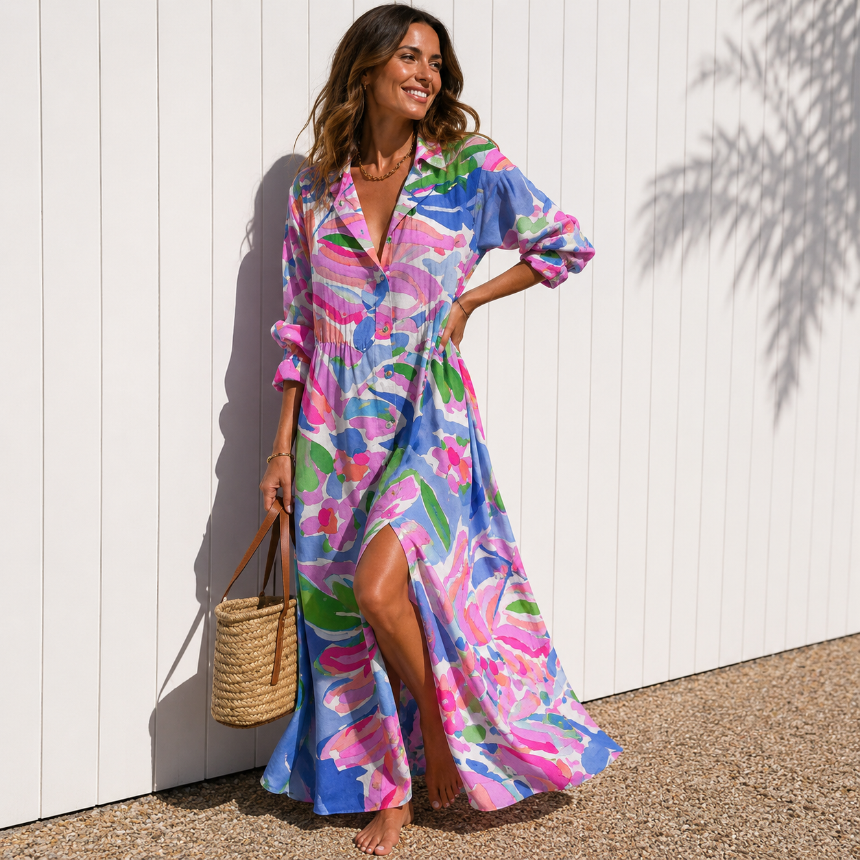 Dames Lichte Stof Jurk | Elegante Bohemian Zomerjurk 2