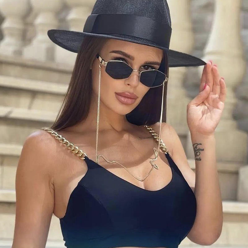 Dames Lichtgewicht Hexagon Zonnebril | Trendy UV400 Bescherming Voor Zonnige Dagen 3