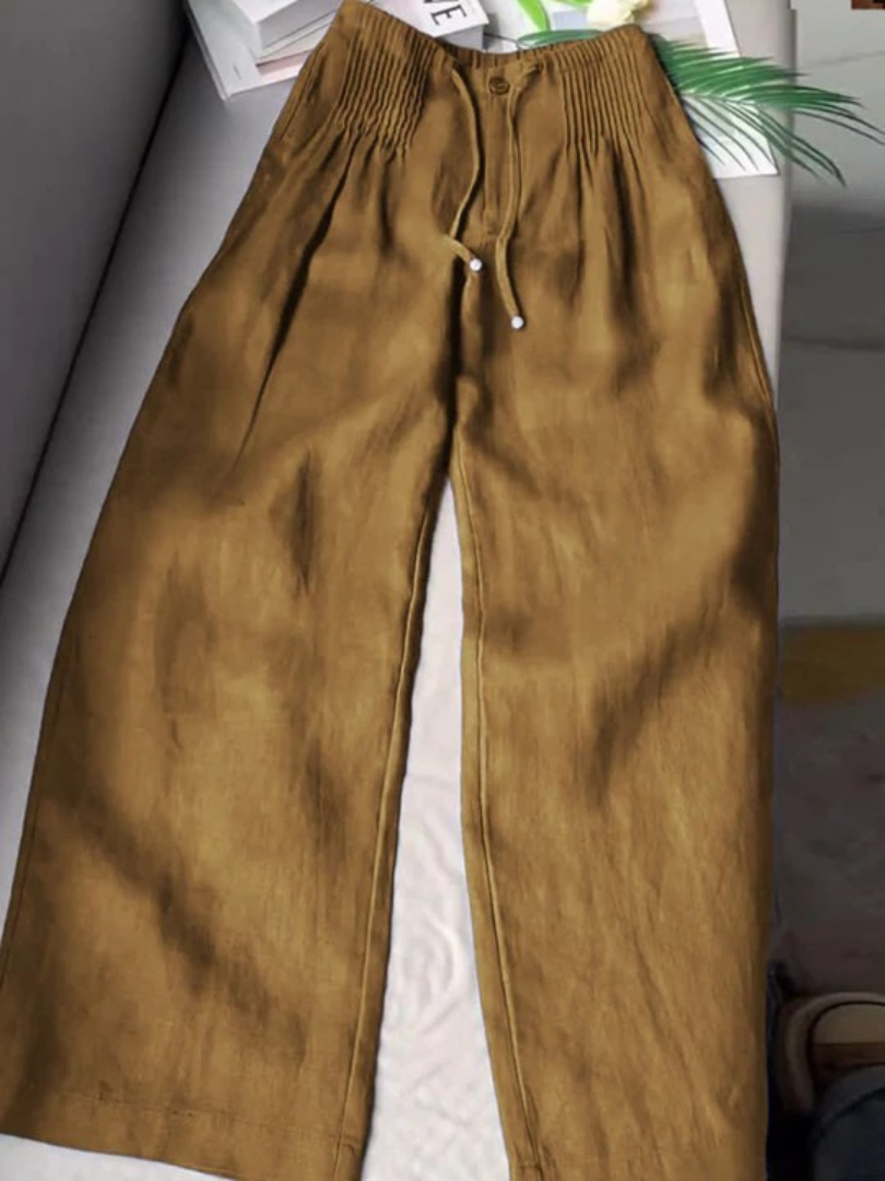 Dames Lichtgewicht Polyester Broek met Wijde Pijpen | Comfortabele Elegante Casual Pants 2