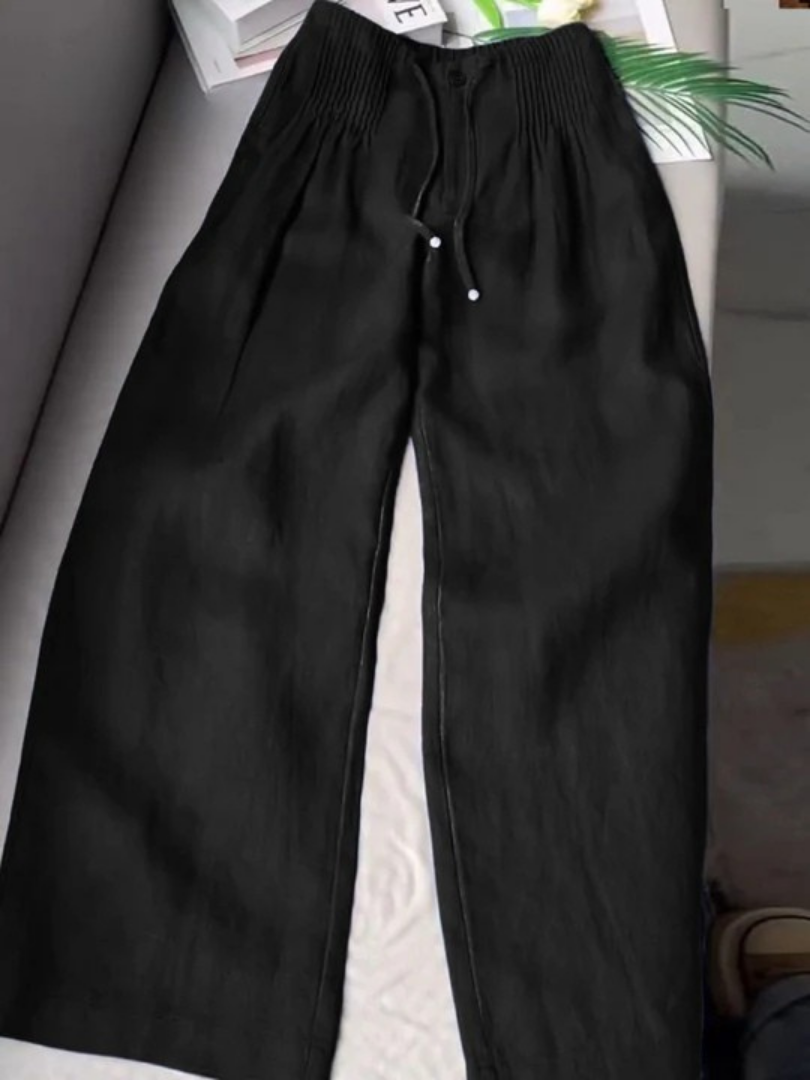 Dames Lichtgewicht Polyester Broek met Wijde Pijpen | Comfortabele Elegante Casual Pants 4
