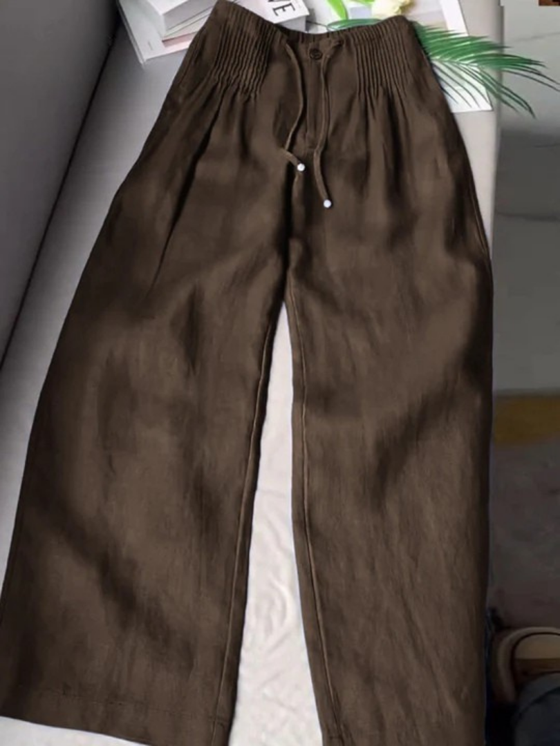 Dames Lichtgewicht Polyester Broek met Wijde Pijpen | Comfortabele Elegante Casual Pants 5
