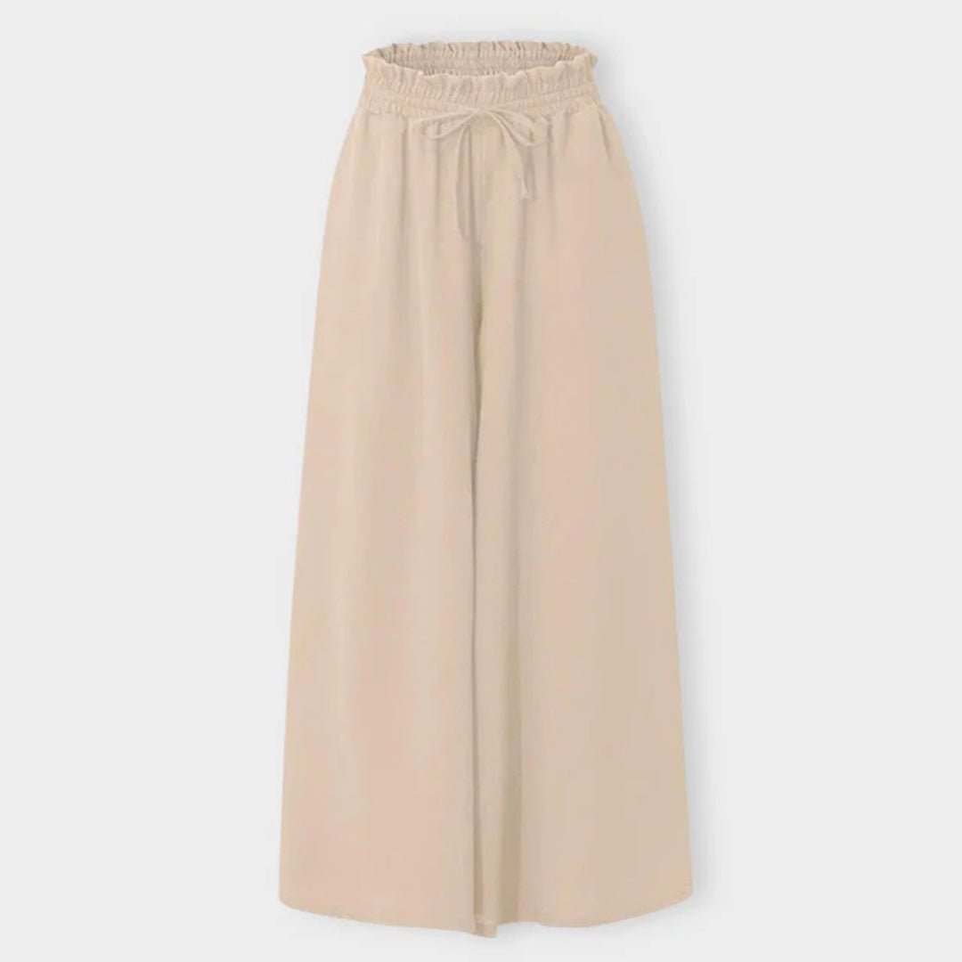 Dames Lichtgewicht Polyester Palazzobroek | Elegante Hoge Taille Wijde Pijpen Zomerbroek 7