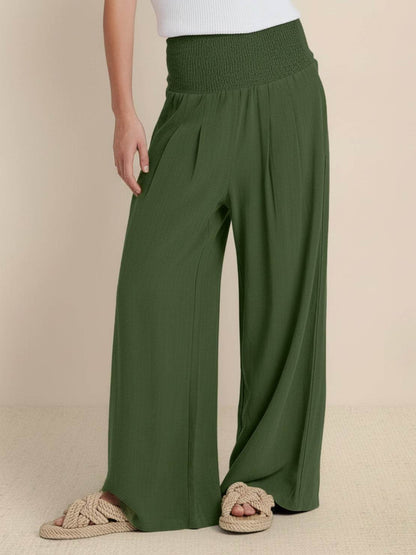 Dames Linnen Palazzo Broek | Hoge Taille Wijde Pijpen voor Lente/Zomer | Comfortabel en Stijlvol 9