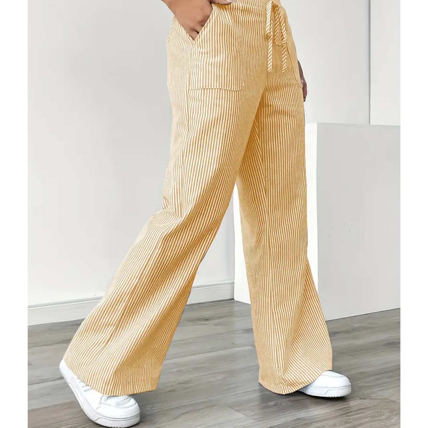 Dames Luchtige Katoenen Broek | Comfortabele Gestreepte Casual Pants 1