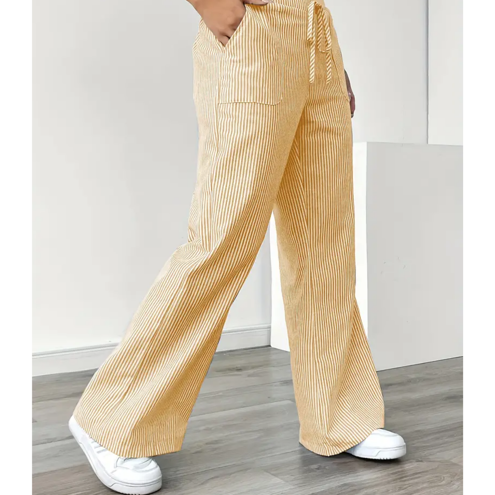 Dames Luchtige Katoenen Broek | Comfortabele Gestreepte Casual Pants 1