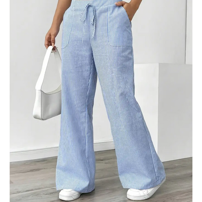 Dames Luchtige Katoenen Broek | Comfortabele Gestreepte Casual Pants 3
