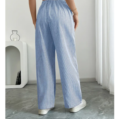 Dames Luchtige Katoenen Broek | Comfortabele Gestreepte Casual Pants 4