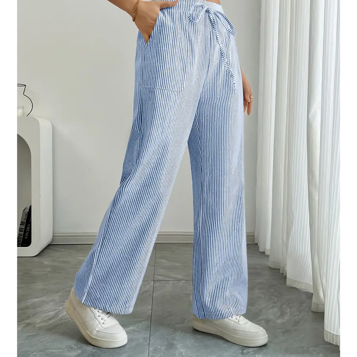 Dames Luchtige Katoenen Broek | Comfortabele Gestreepte Casual Pants 5