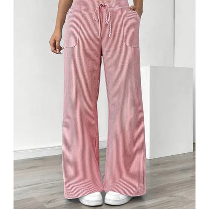 Dames Luchtige Katoenen Broek | Comfortabele Gestreepte Casual Pants 6