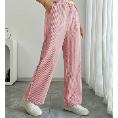Dames Luchtige Katoenen Broek | Comfortabele Gestreepte Casual Pants 7
