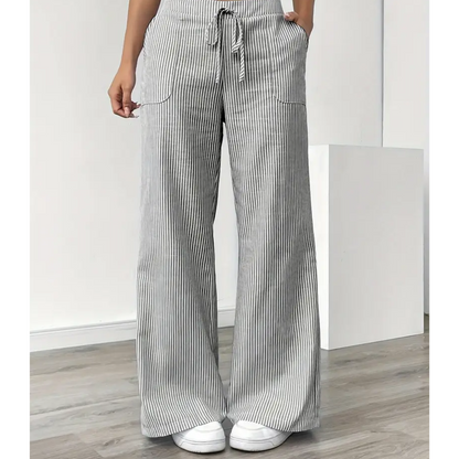 Dames Luchtige Katoenen Broek | Comfortabele Gestreepte Casual Pants 8