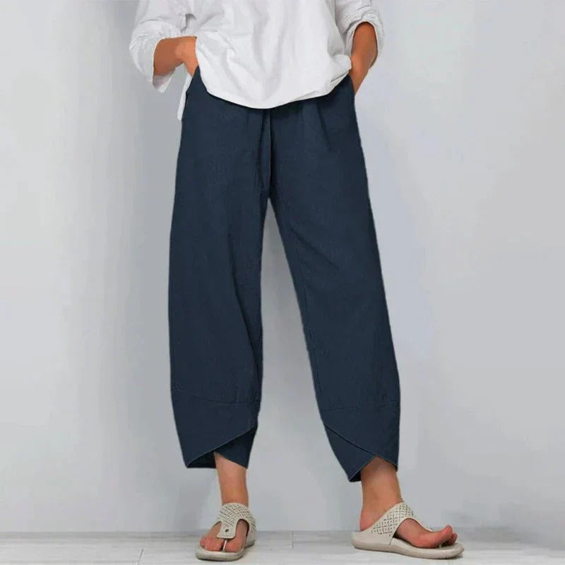 Dames Luchtige Katoenen Zomerbroek | Flatterende Slim-Fit Casual Broek 1