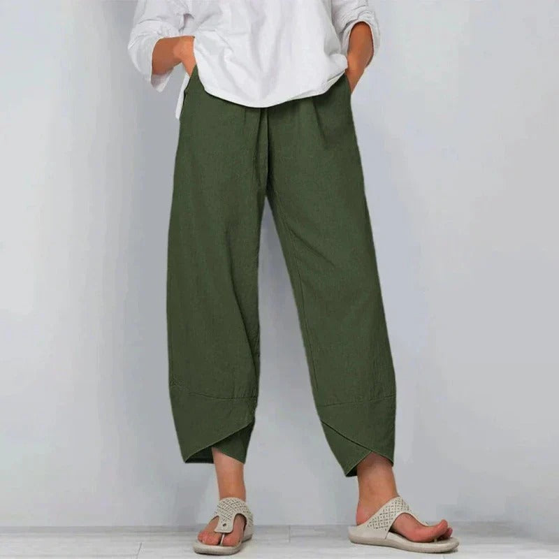 Dames Luchtige Katoenen Zomerbroek | Flatterende Slim-Fit Casual Broek 2