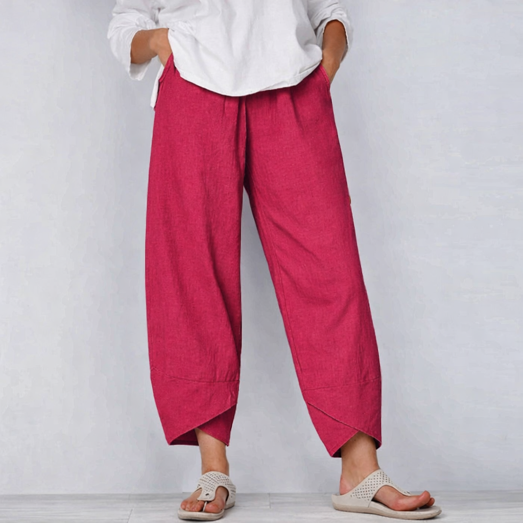 Dames Luchtige Katoenen Zomerbroek | Flatterende Slim-Fit Casual Broek 3