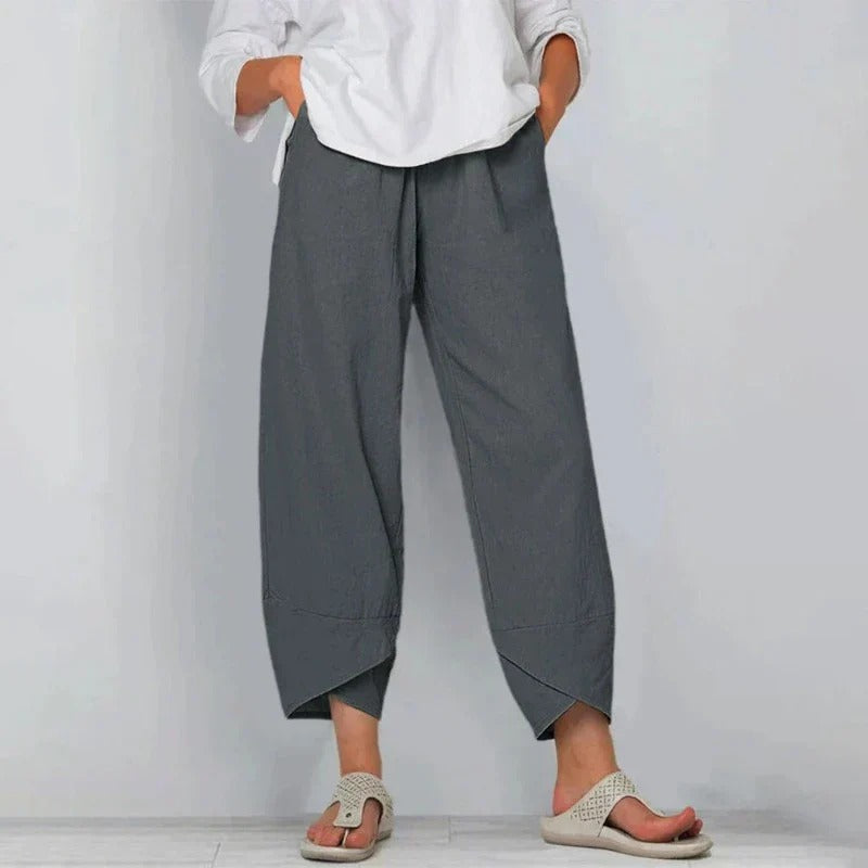 Dames Luchtige Katoenen Zomerbroek | Flatterende Slim-Fit Casual Broek 4