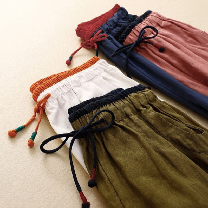 Dames Luchtige Zomerbroek | Comfortabele Relaxed Fit Met Kaneelkleurige Tailleband 1