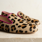 Dames Luipaardprint Ballerina's | Speelse Instap Flats met Roze Rand 2