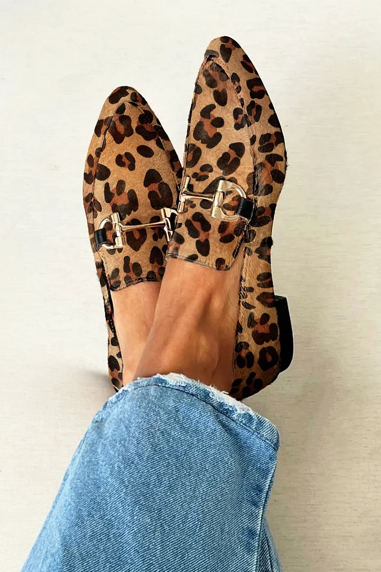 Dames Luipaardprint Instappers | Luxe Comfortabele Platte Loafers voor Herfst 0
