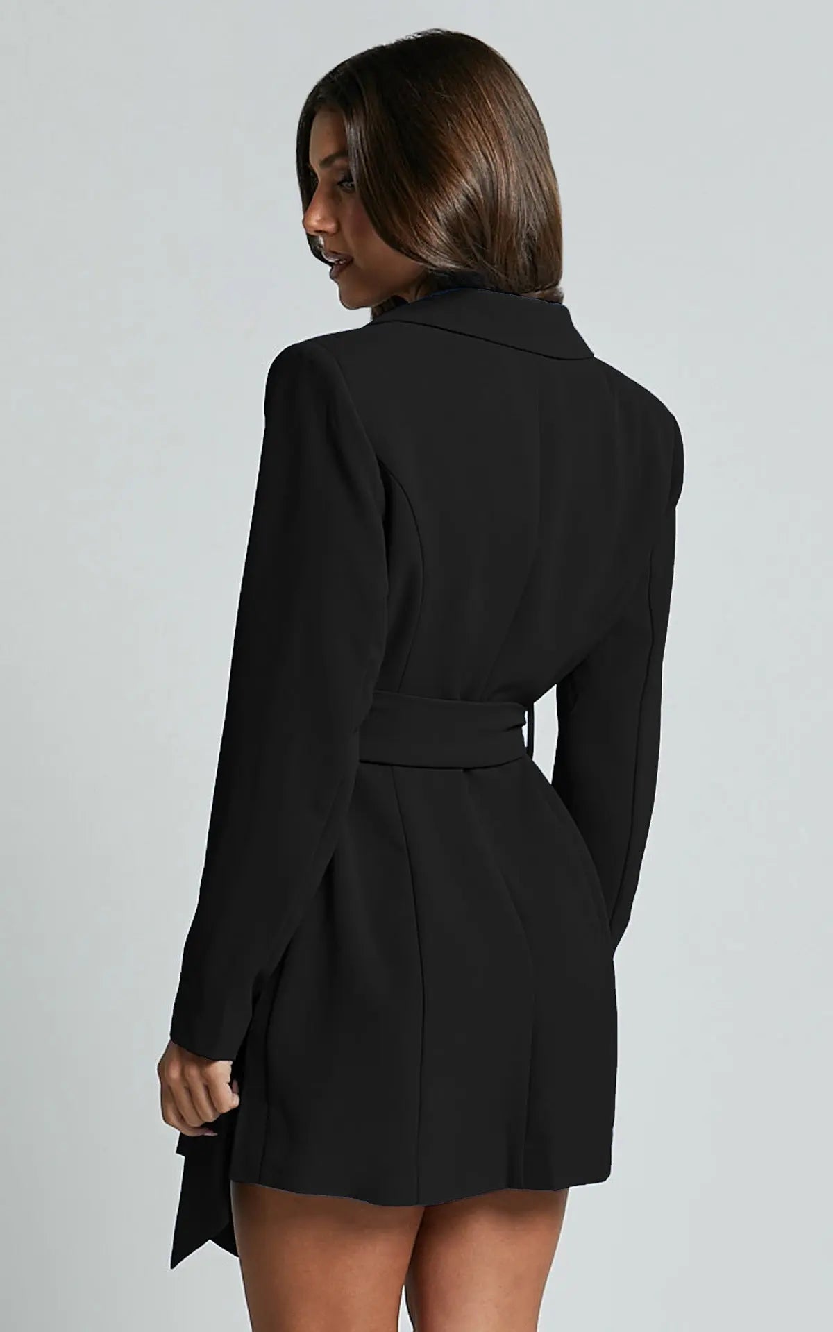 Dames Luxe Blazer Jurk | Elegante V-Hals met Taille Riem voor Gala en Feestjes 7