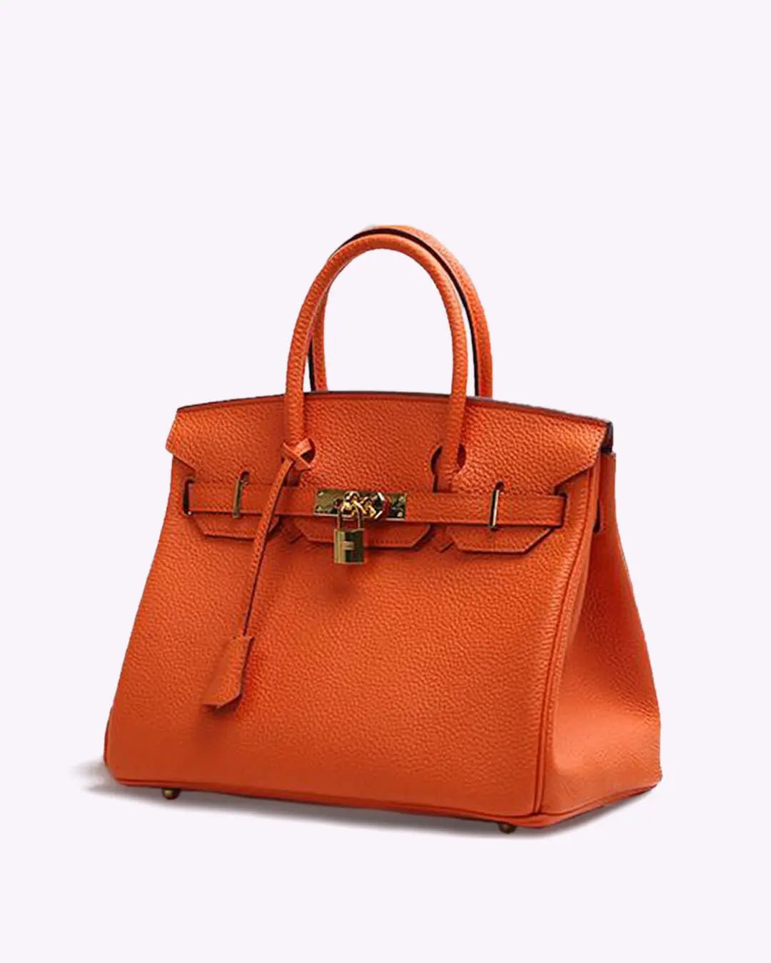 Dames Luxe Echt Leer Handtas | Elegante Cognac Kleurige Tote Bag 12