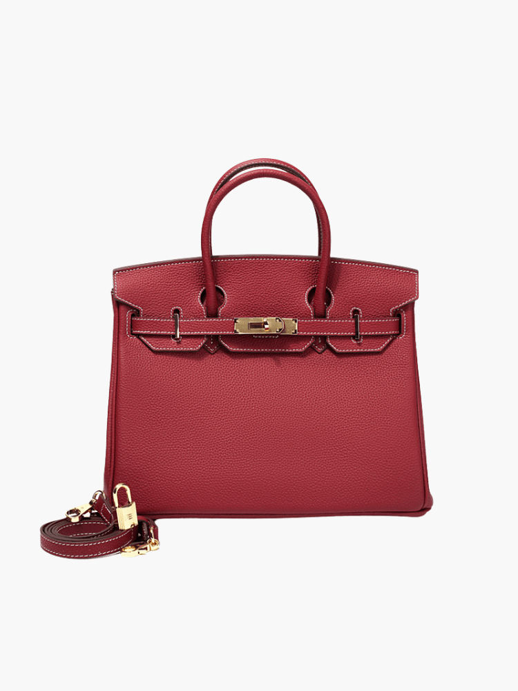 Dames Luxe Echt Leer Handtas | Elegante Cognac Kleurige Tote Bag 2