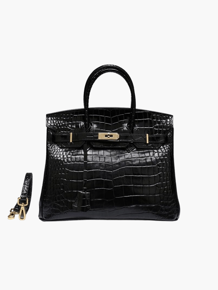 Dames Luxe Echt Leer Handtas | Elegante Cognac Kleurige Tote Bag 6