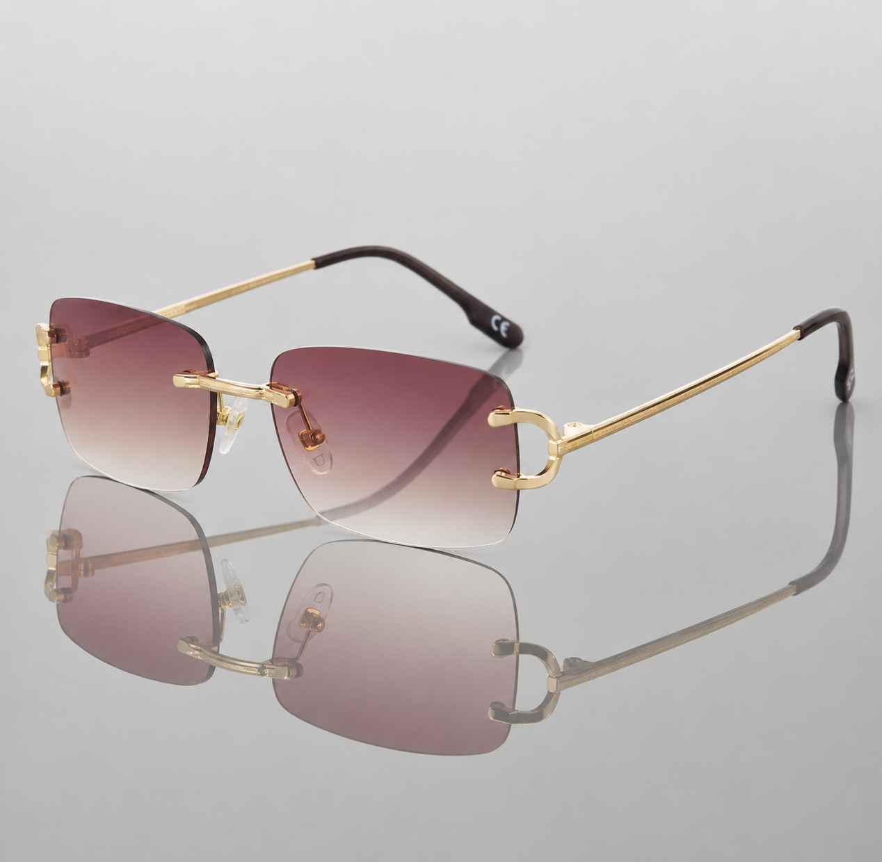 Dames Luxe Rimless Zonnebril | Retro Cat Eye Met UV400 Bescherming | Stijlvol Elegant Design 1