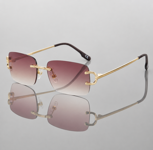 Dames Luxe Rimless Zonnebril | Retro Cat Eye Met UV400 Bescherming | Stijlvol Elegant Design 1