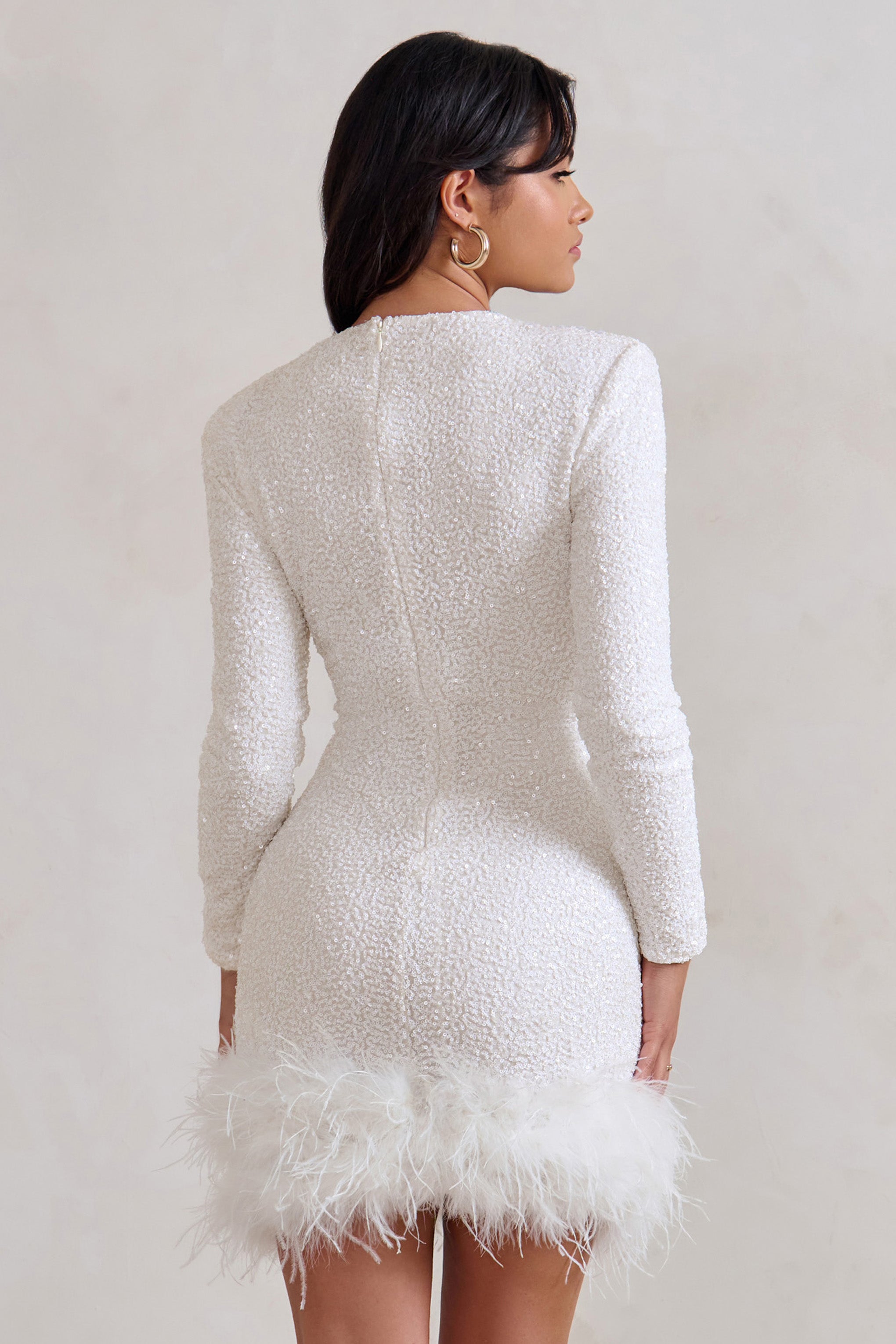 Dames Luxe Sequin Mini-Jurk | Elegant Zonder Mouwen Met Veerafwerking 1