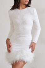 Dames Luxe Sequin Mini-Jurk | Elegant Zonder Mouwen Met Veerafwerking 2