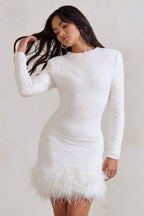 Dames Luxe Sequin Mini-Jurk | Elegant Zonder Mouwen Met Veerafwerking 4