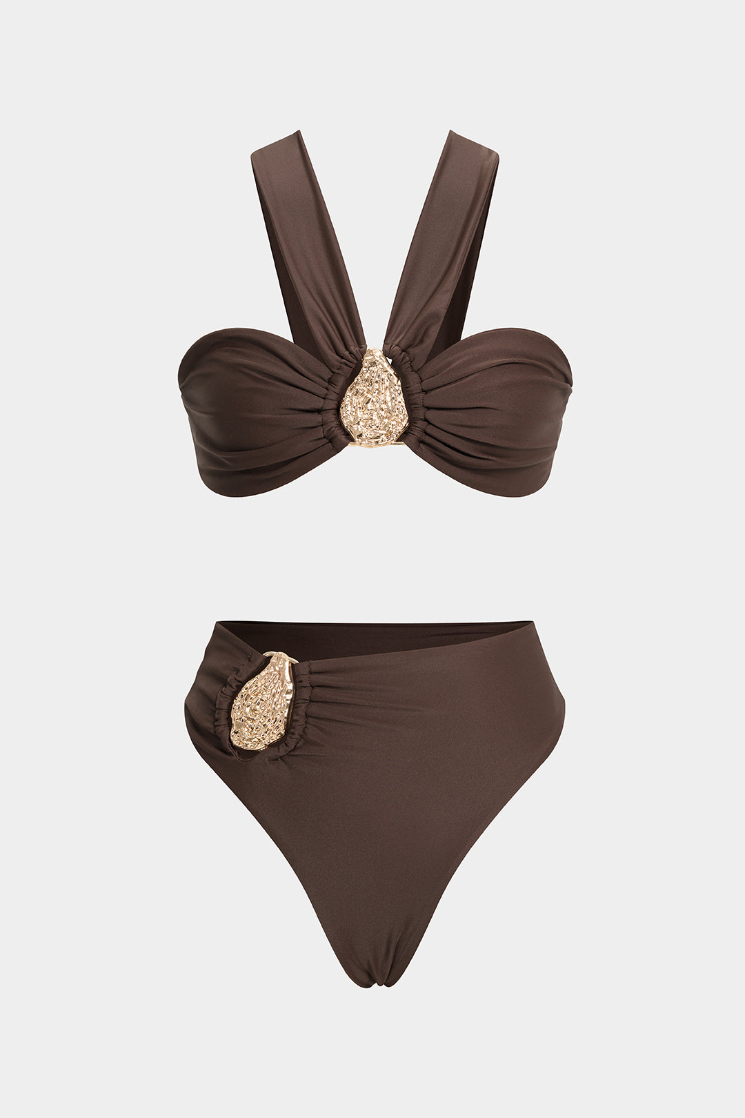 Dames Metallic Asymmetrische Bikini Set | Trendy Zomer Zwemoutfit 0