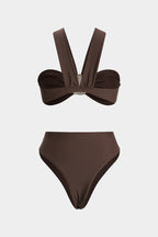 Dames Metallic Asymmetrische Bikini Set | Trendy Zomer Zwemoutfit 1