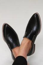 Dames Minimalistische Leer Loafers | Zwarte Elegante Instappers voor Elk Seizoen 0