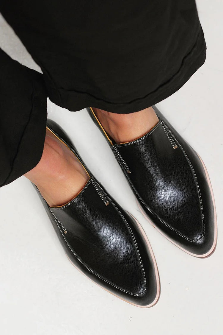 Dames Minimalistische Leer Loafers | Zwarte Elegante Instappers voor Elk Seizoen 1