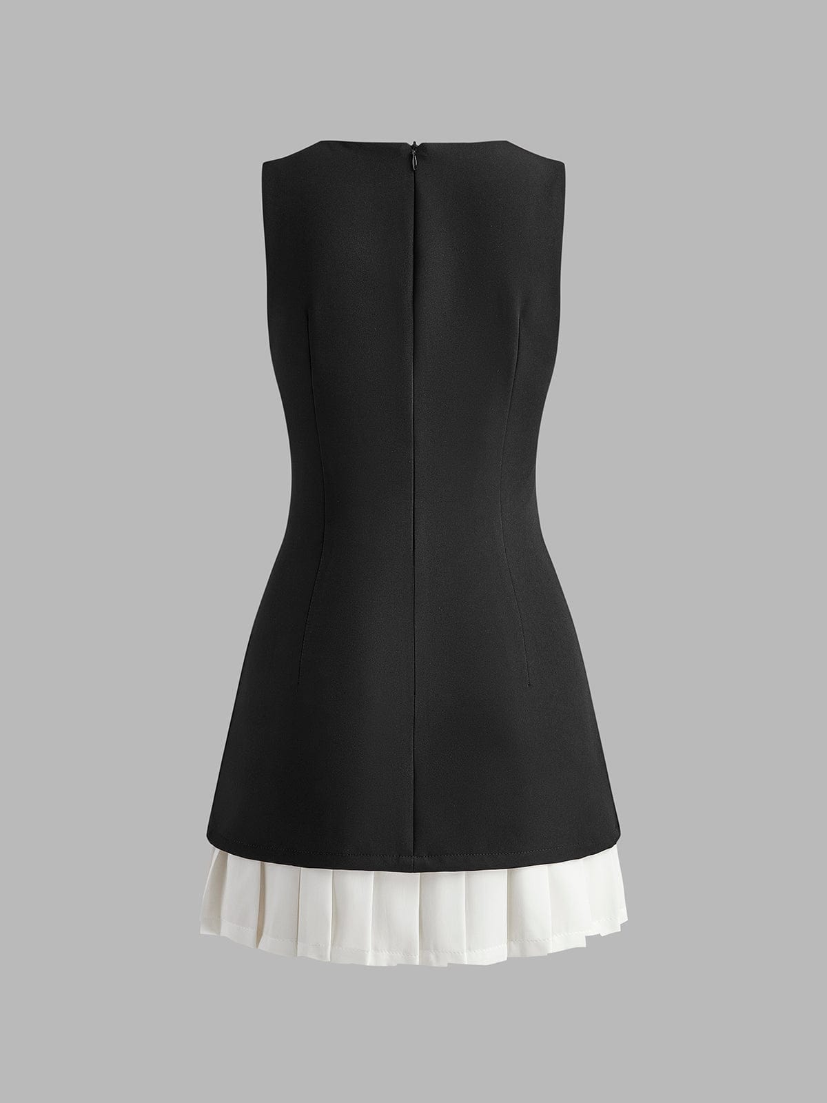 Dames Mouwloze Polyester Midi Jurk | Elegante Plissé Dress voor Bruiloften en Feestjes 2