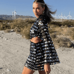 Dames Pailletten Minikleed | Glamoureuze Lange Mouwen Met Cut-Out Detail 4