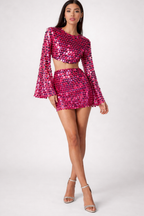Dames Pailletten Minikleed | Glamoureuze Lange Mouwen Met Cut-Out Detail 7