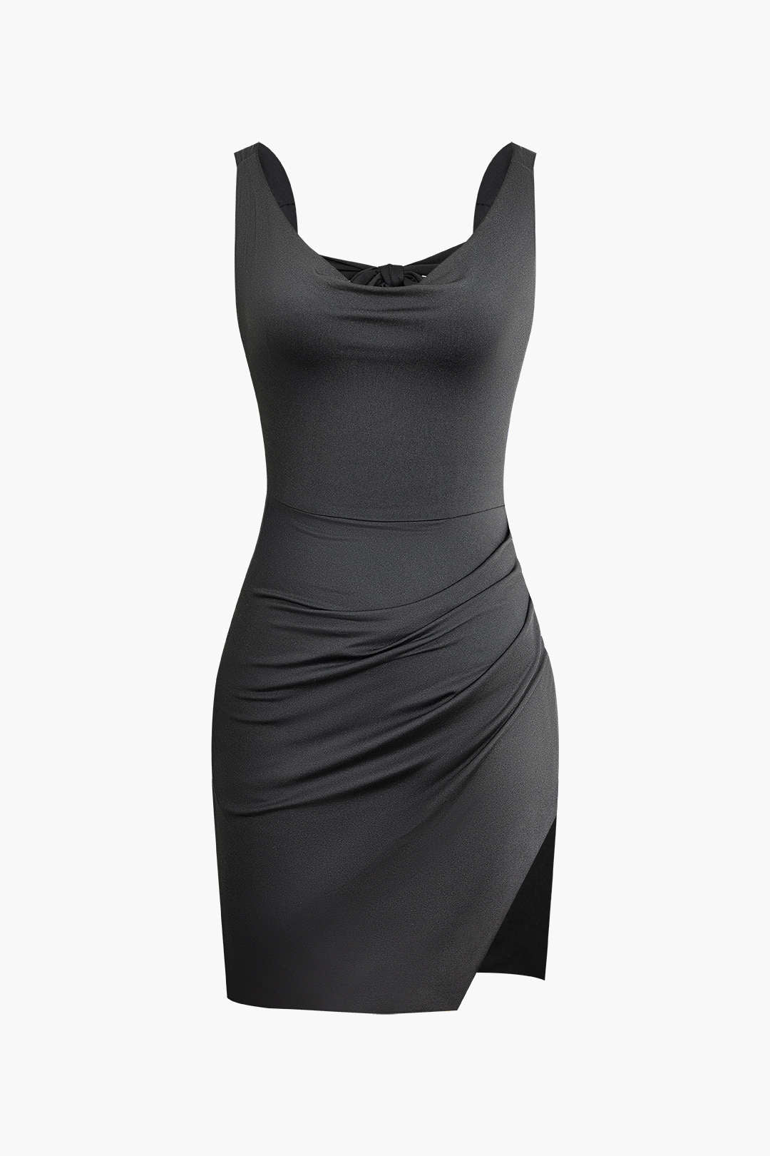 Dames Polyester Cocktailjurk | Figuuraccentuerend Minikleed met Strikdetails 0