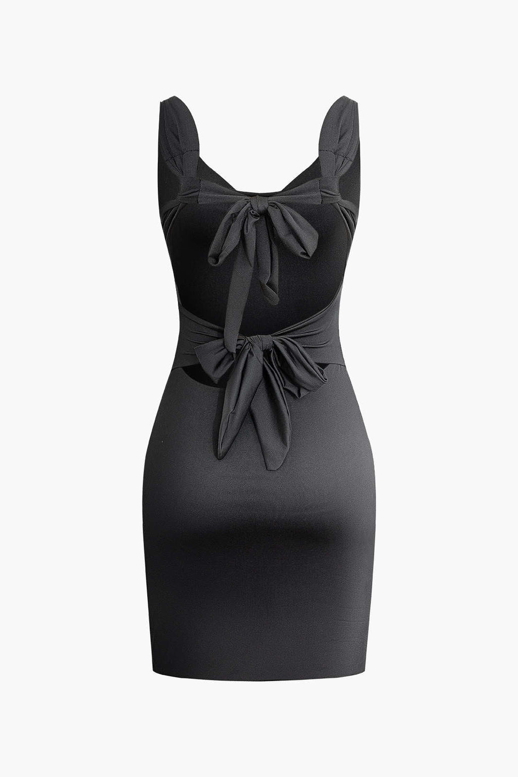Dames Polyester Cocktailjurk | Figuuraccentuerend Minikleed met Strikdetails 3