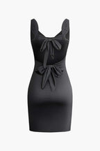 Dames Polyester Cocktailjurk | Figuuraccentuerend Minikleed met Strikdetails 3
