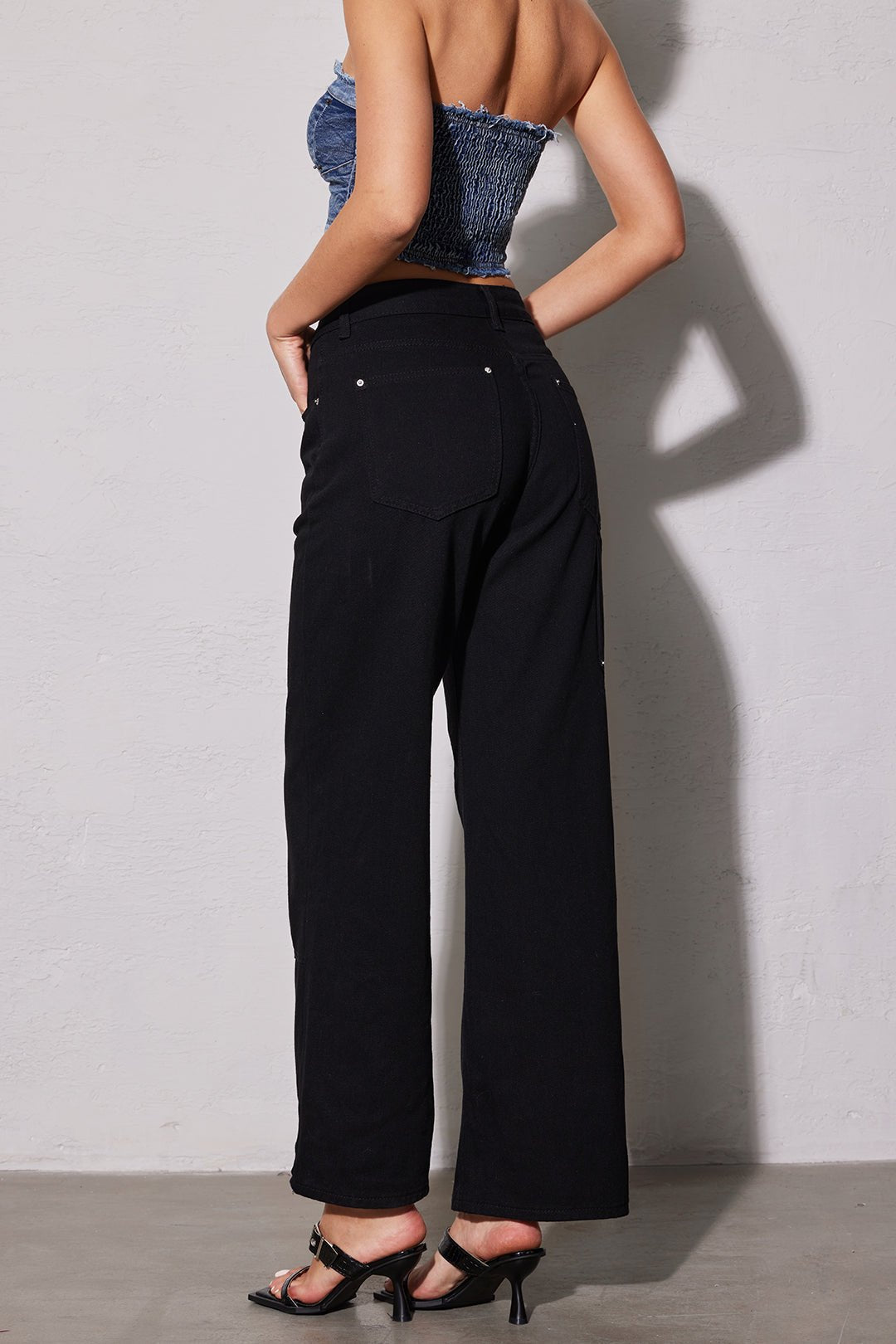 Dames Premium Denim Spijkerbroek | Comfortabele Wijdere Pasvorm met Utility Zakdetails 5