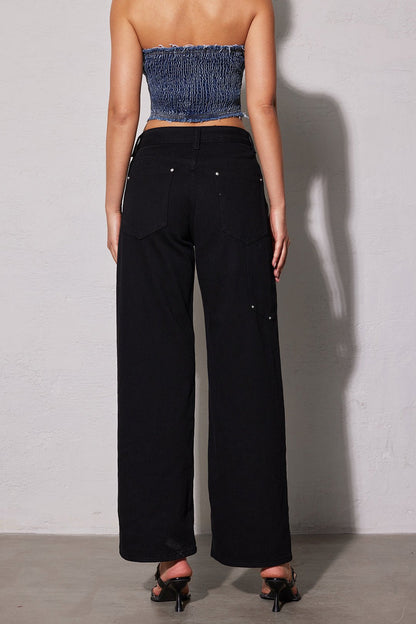 Dames Premium Denim Spijkerbroek | Comfortabele Wijdere Pasvorm met Utility Zakdetails 6