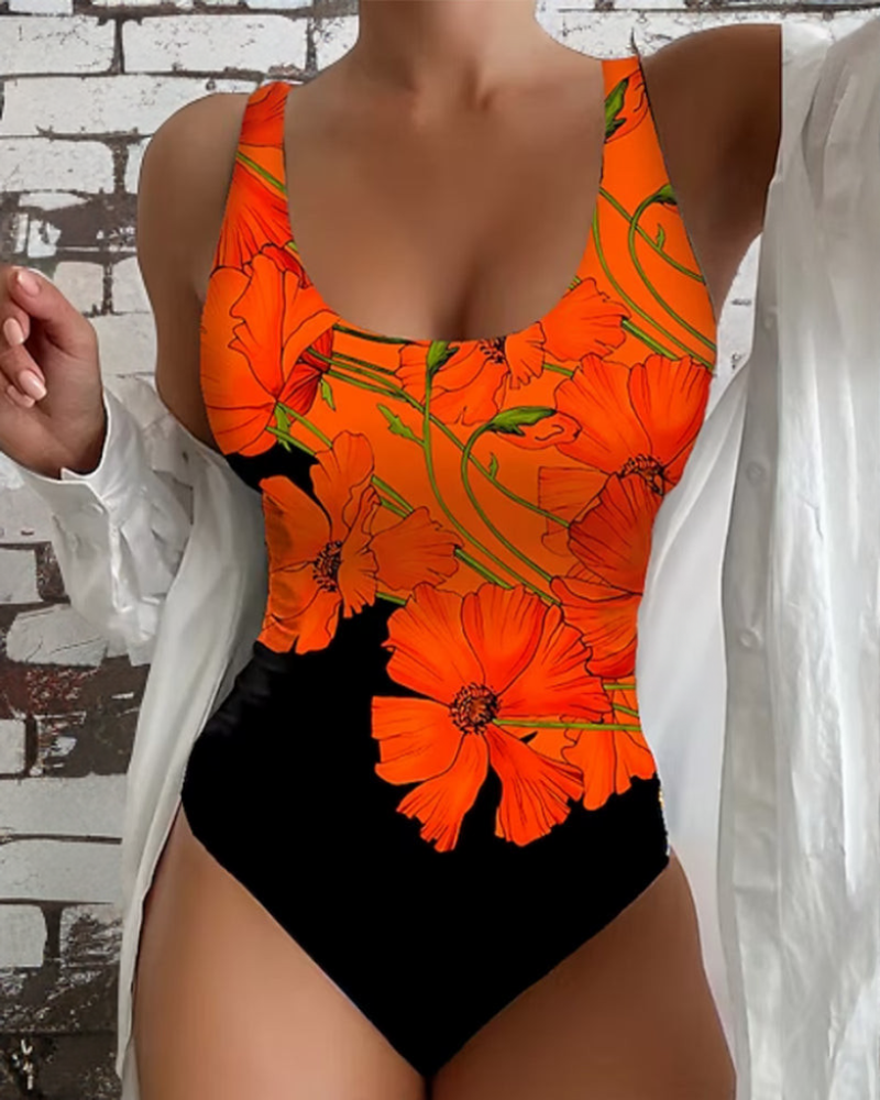Dames Rekbare Bloemen Badpak | Flatterend Elegant Zomer Zwemkleding 0